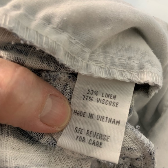 Cali1850 Los Angeles Linen‎ blend blue and white pant. Size M - Picture 10 of 10